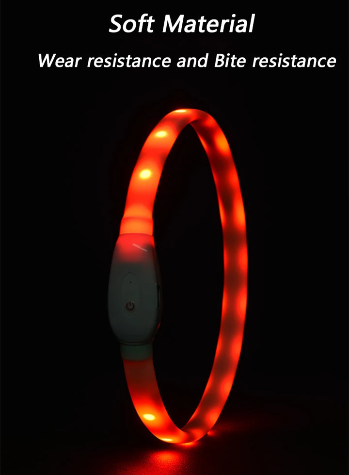 New Arrival Fluorescent Night Light up Adjustable LED Dog Collar