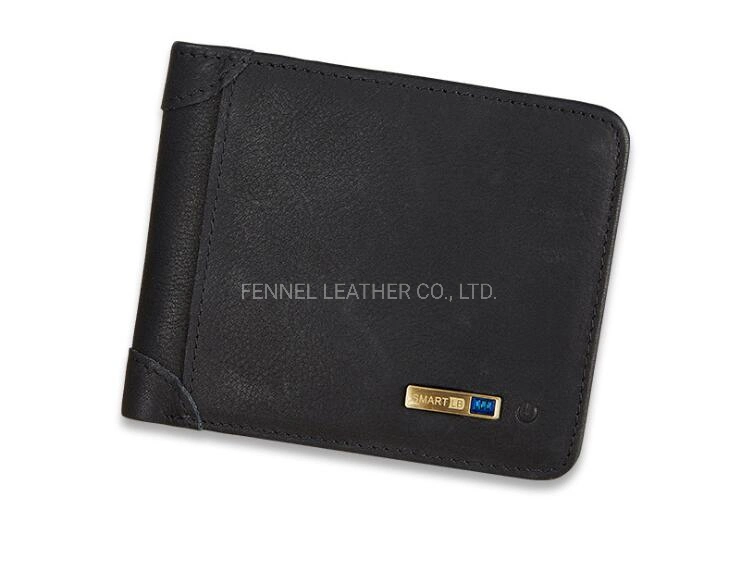 Manufacturer Factory OEM Bluetooth Magic Hi Tech Leather Wallet with GPS Anti-Theft Blocked Designer Fashion Popular Smart Business Men Wallet (F5004)