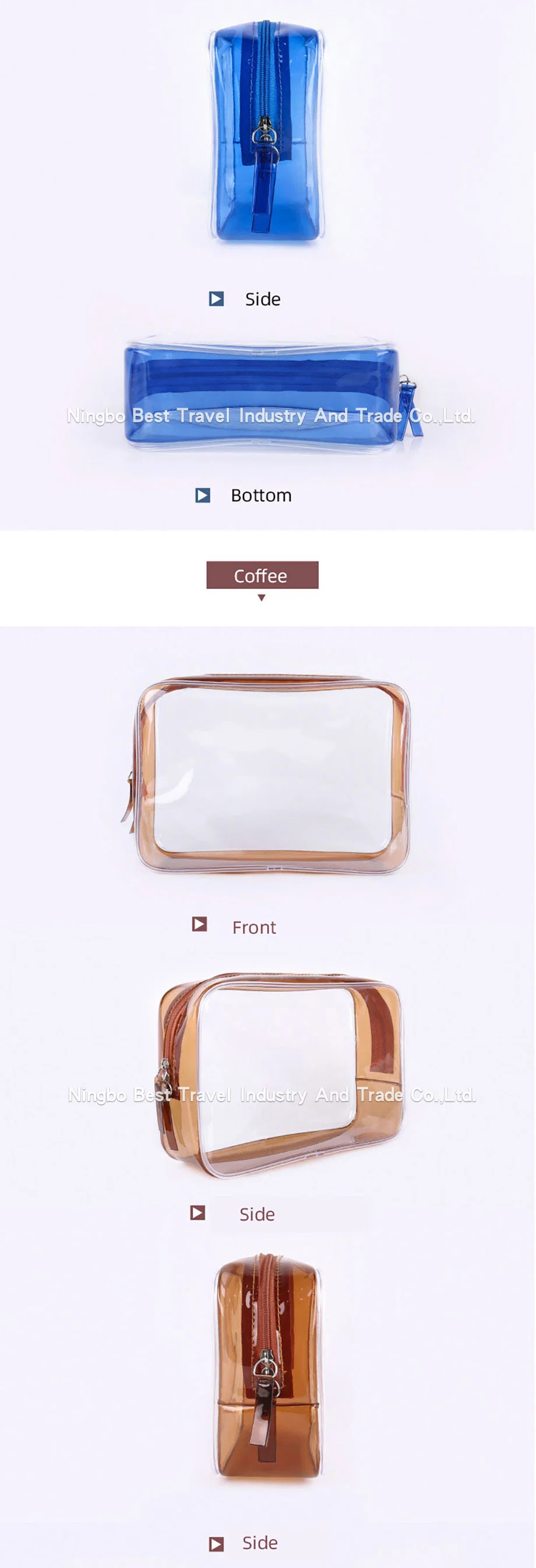 PVC Transparent 4-Piece Set Travel Waterproof Washing Makeup Toiletry Cosmetic Bag